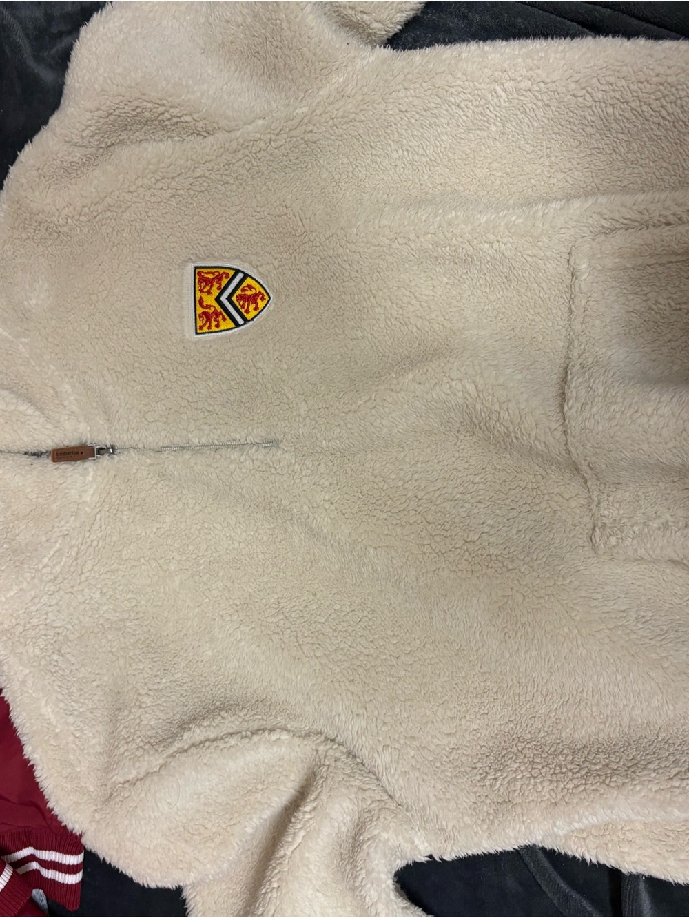 Kids Cream Sherpa Half-Zip Pullover Jacket
